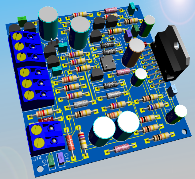 The 3D PCB with parts