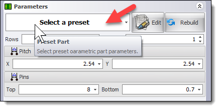 Rebuilding a Parametric Footprint from Presets