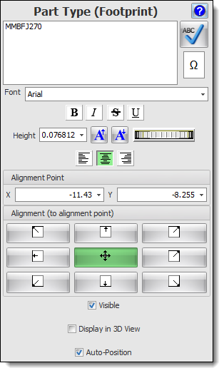Footprint Part Type Editor