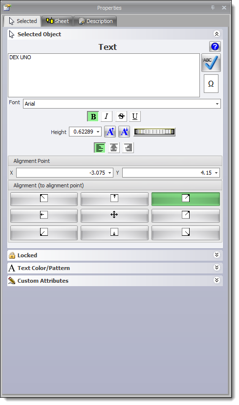 A Typical Properties Panel