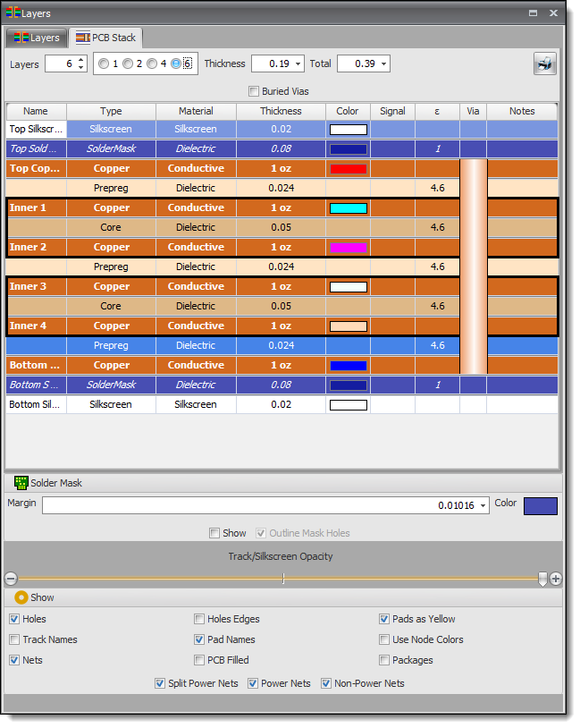 The Layers Stack Panel