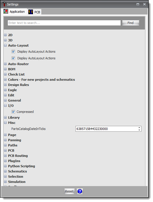 The Settings Panel