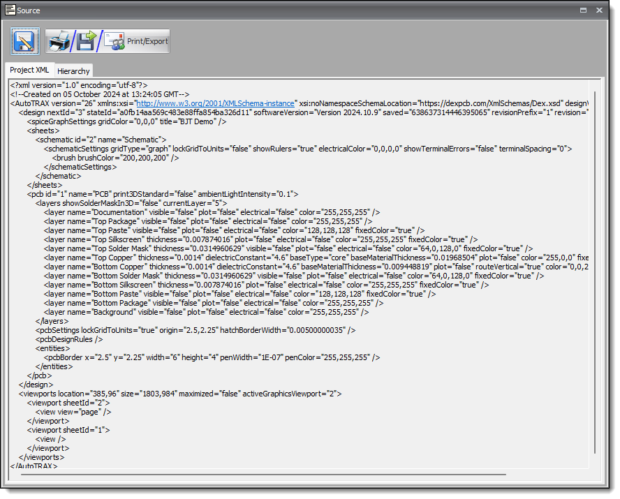 The Source Panel (XML)