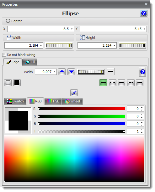 The Ellipse Properties Editor