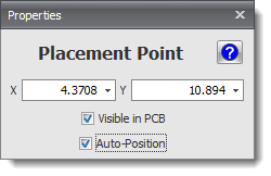 The Footprint Placement Point Properties Editor