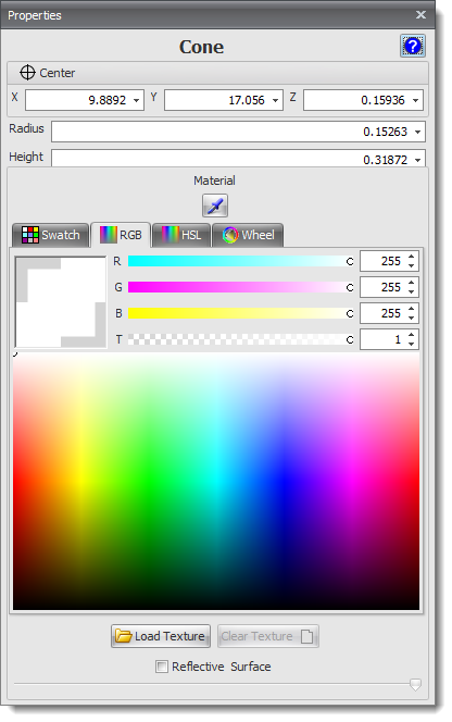 Cone Properties Editor