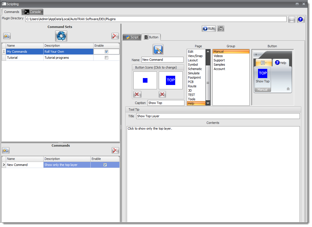 The Python Scripting Panel