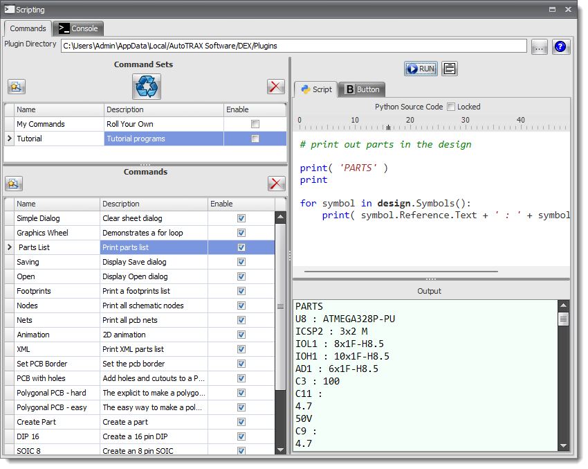 Python Scripting Panel