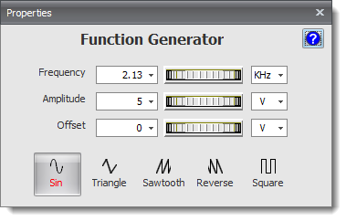 The Function Generator Properties Editor