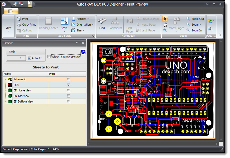 Print Preview (Printer or PDF)