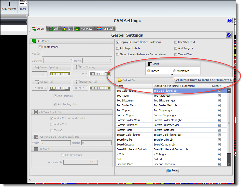 Output Gerber in Millimetres of Inches