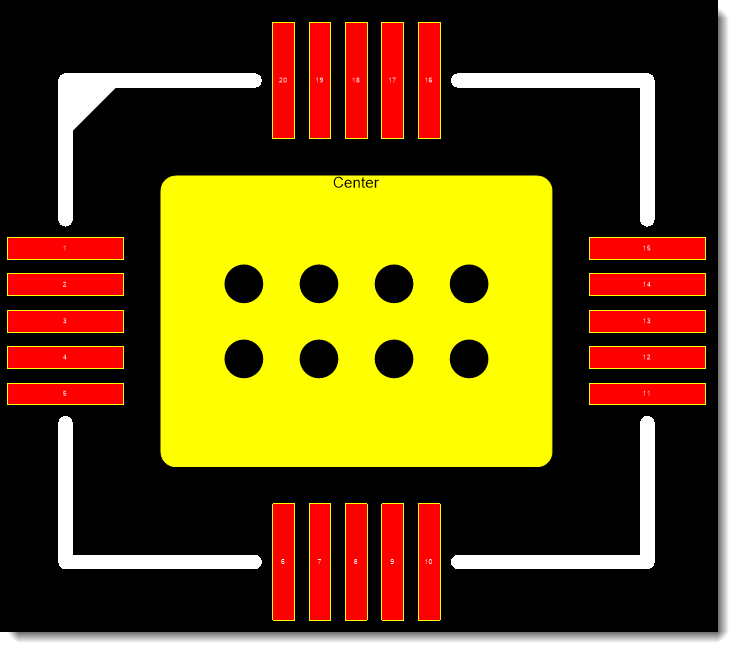Central Pad with Thermal Vias