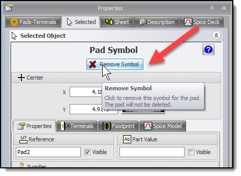 Remove Symbol for a Pads Remove Symbol for a Pads