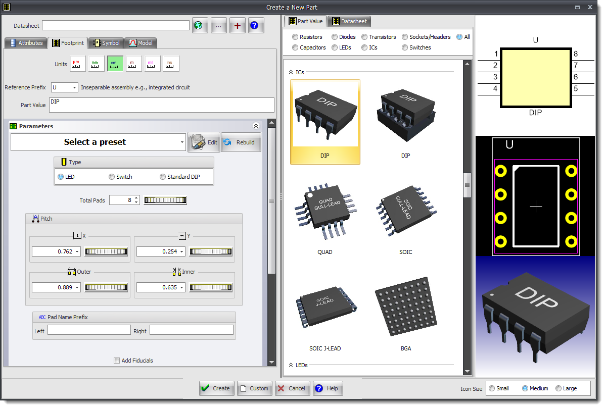 Parametric footprints now use round pads for TPH pads. Parametric footprints now use round pads for TPH pads.