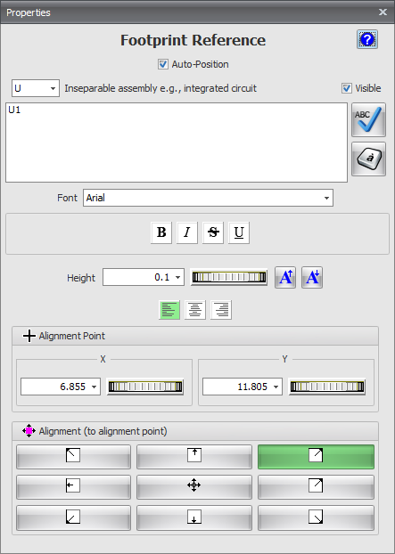 Footprint Reference Editor Footprint Reference Editor