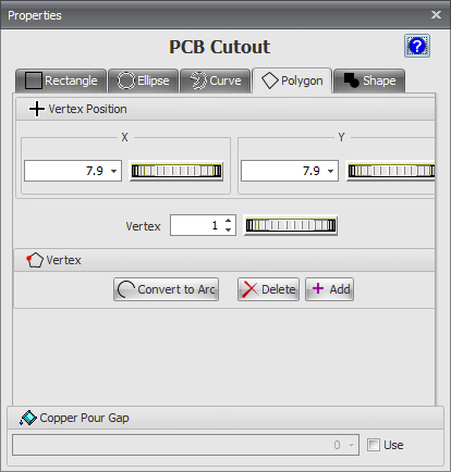 PCB Cutout Shape Editor PCB Cutout Shape Editor
