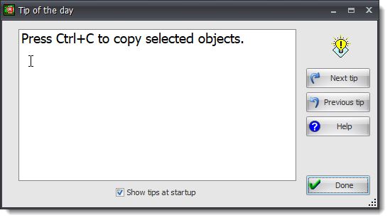 Tip of the Day dialog box